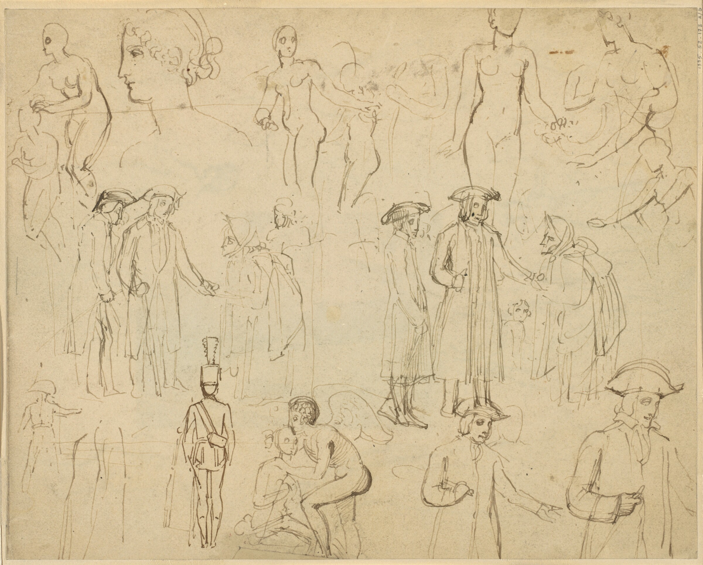 Roger de Coverley and the Gypsies [verso], Thomas Stothard, c. 1803