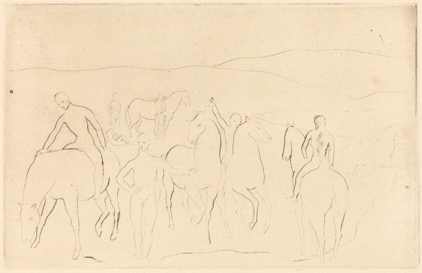 The Watering Place (Horses Bathing) [L'abreuvoir (chevaux au bain)]