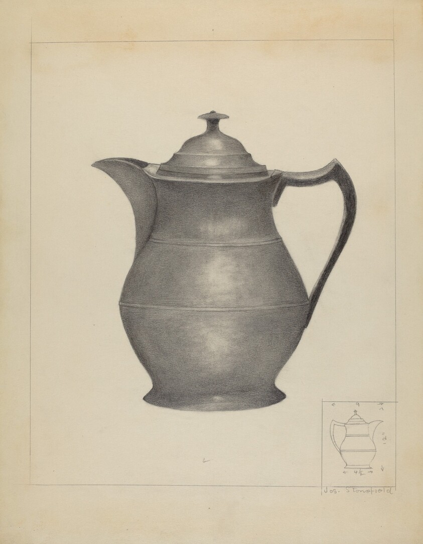Pewter Covered Water Pitcher