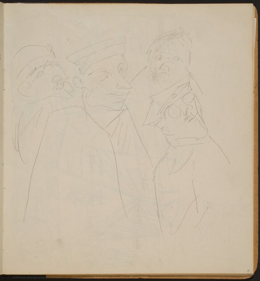 Vier Männer in Uniform (?) (Four Men Wearing Uniforms) [p. 7]