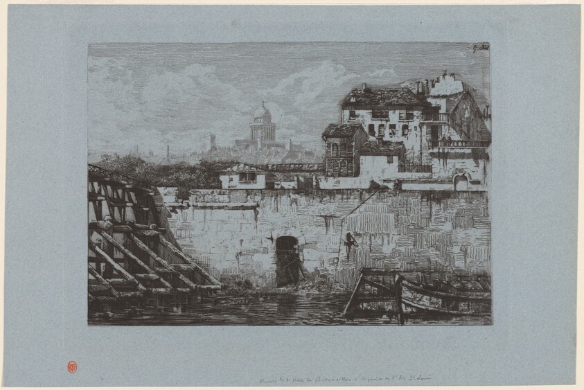 Ruines de l'Hôtel de Brentonvilliers, à la pointe de l'île Saint-Louis