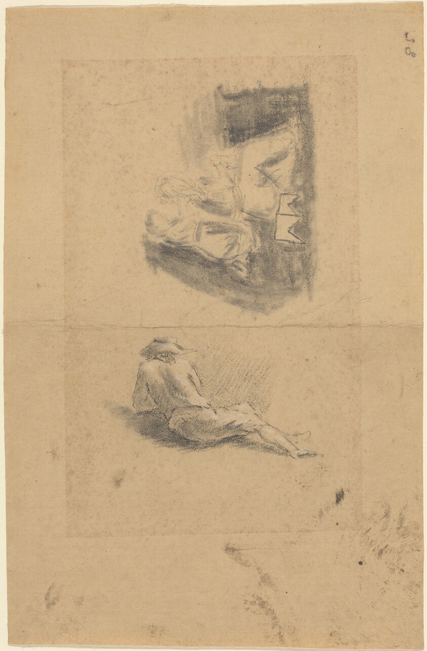 Reclining Man; Two Women