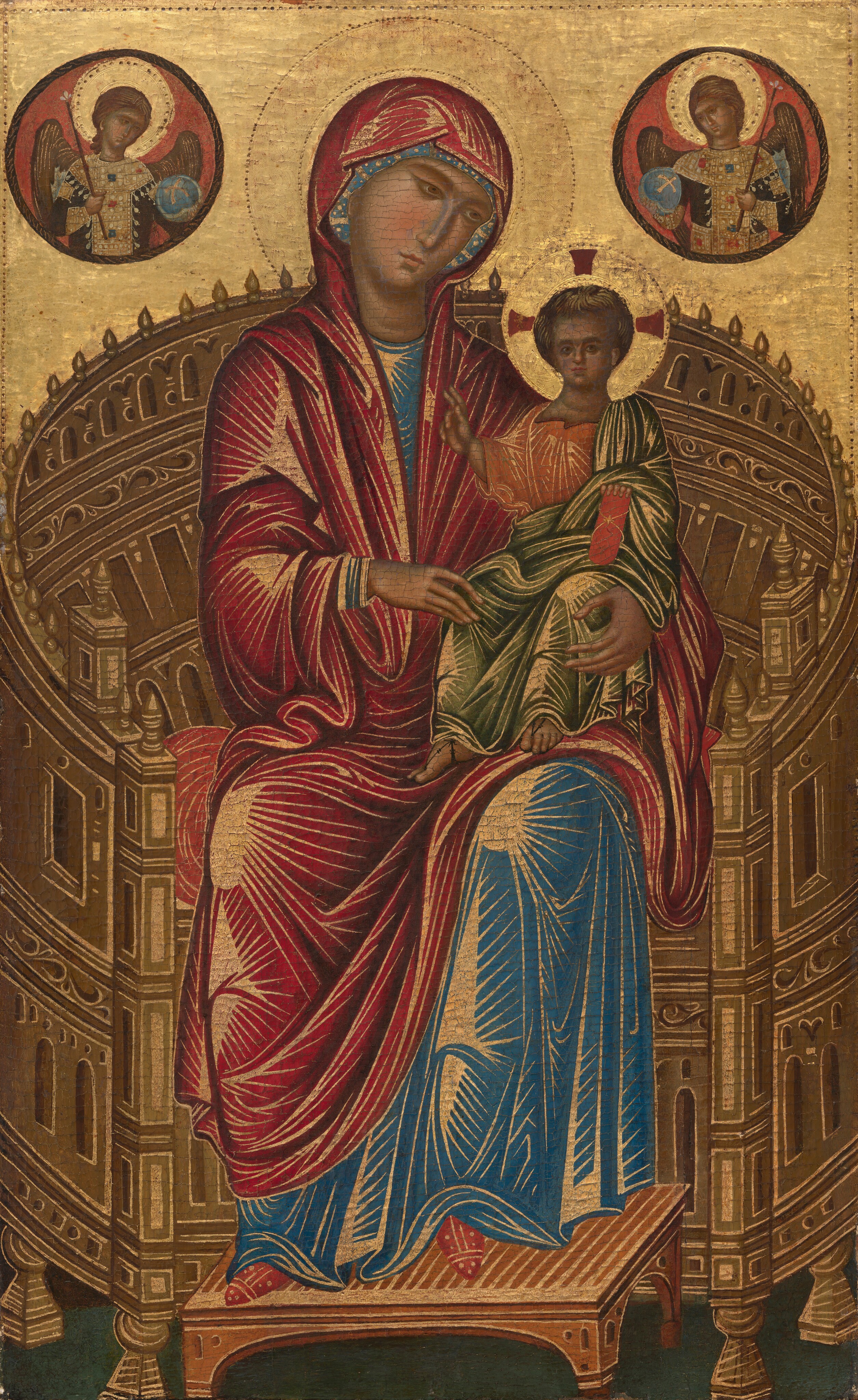 ヨーロッパ式刺繍絵タペストリー:  Madonna with the Child Art Prints of Madonna & Child with Angels by Sandro Botticelli