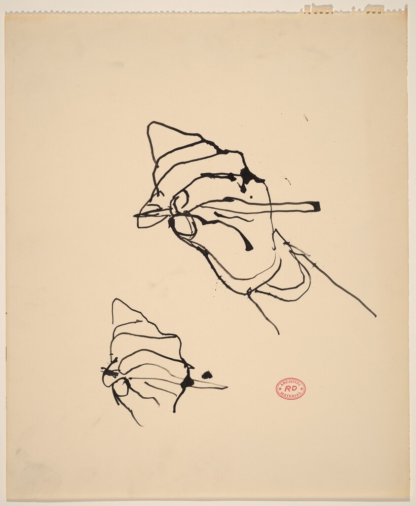 Untitled [two studies of a hand holding a writing tool]