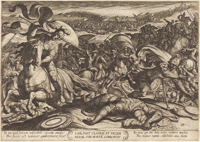 Saul Kills Himself after the Defeat of his Army by the Philistines