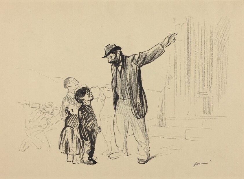 a) L'Englise de leurs peres (recto); b) Man with Cigarette (verso)