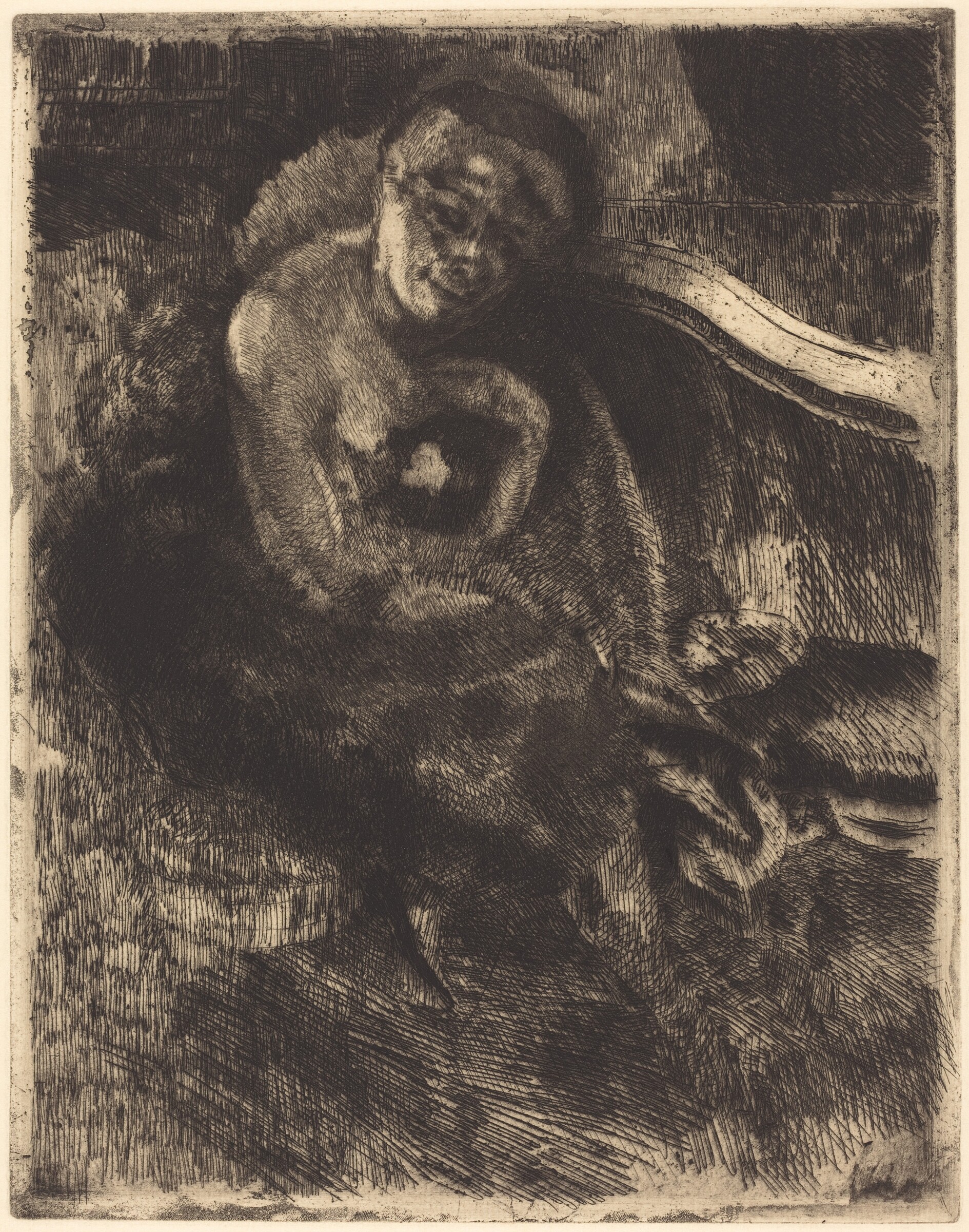 A Nude Woman in a Fur Wrap, Albert Besnard
