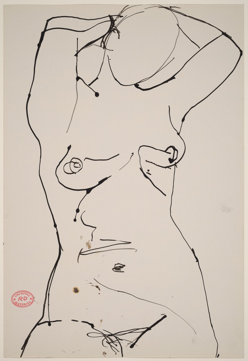 Untitled [female nude with arms behind head]
