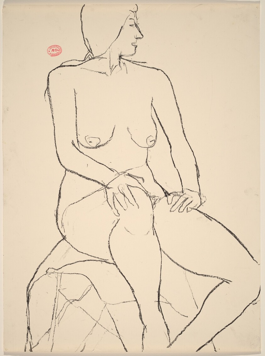 Untitled [seated nude resting her hands on her legs]