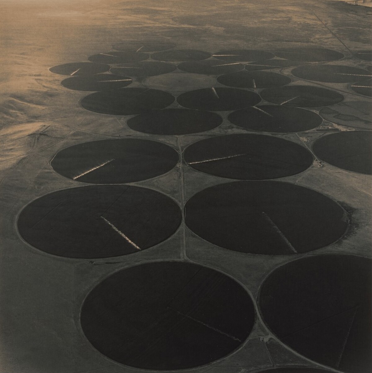 Pivot Irrigation, near the One Hundred Circle Farm and the McNary Dam on the Columbia River, Washington

