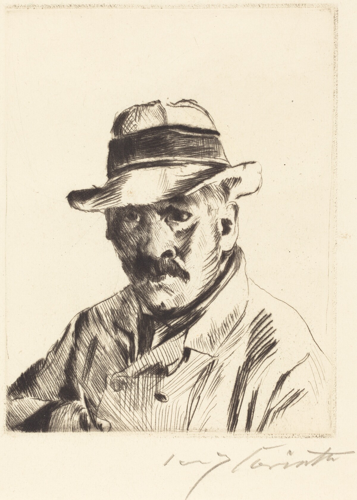 Selbstbildnis im Strohhut (Self-Portrait in a Straw Hat)