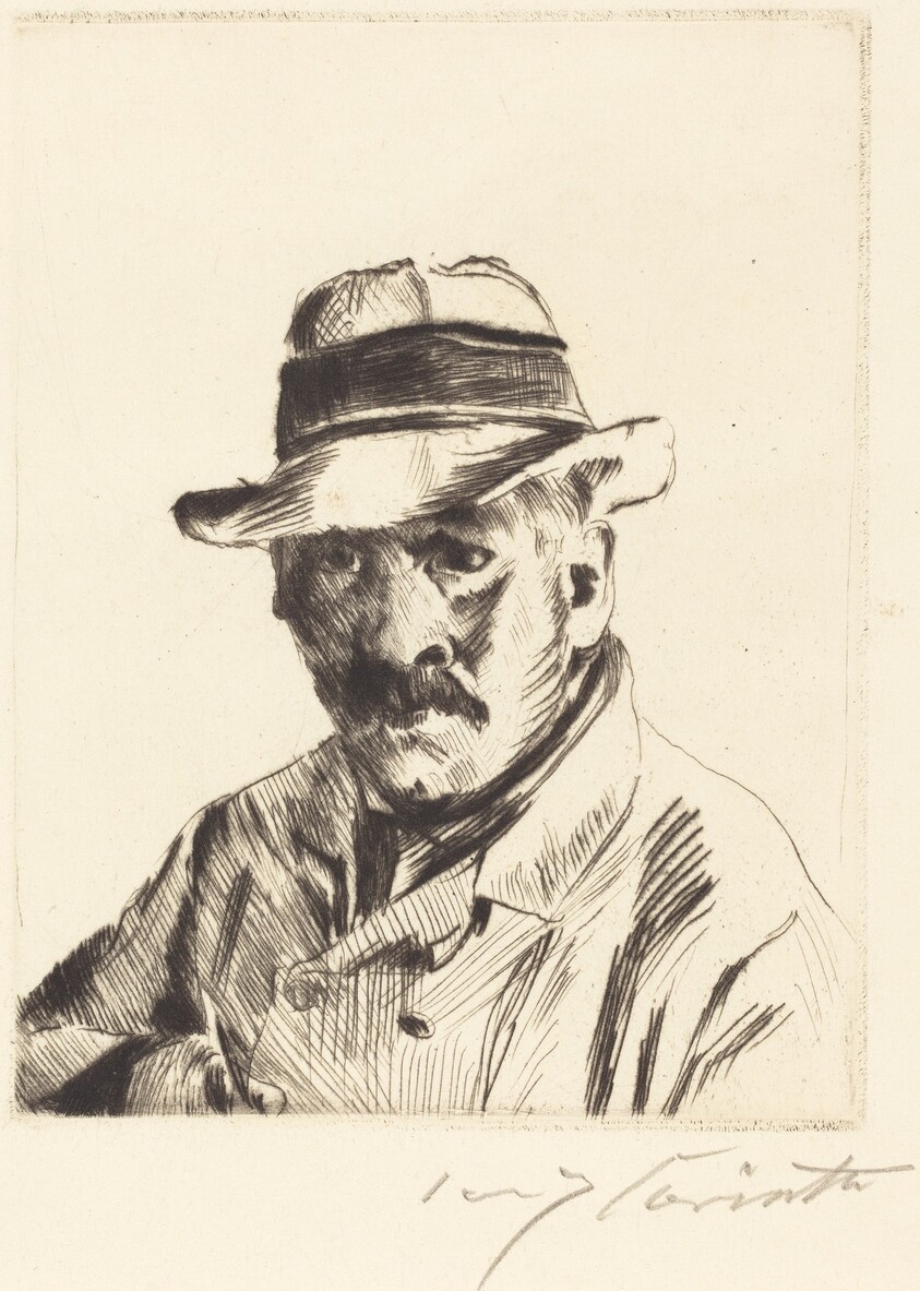 Selbstbildnis im Strohhut (Self-Portrait in a Straw Hat)