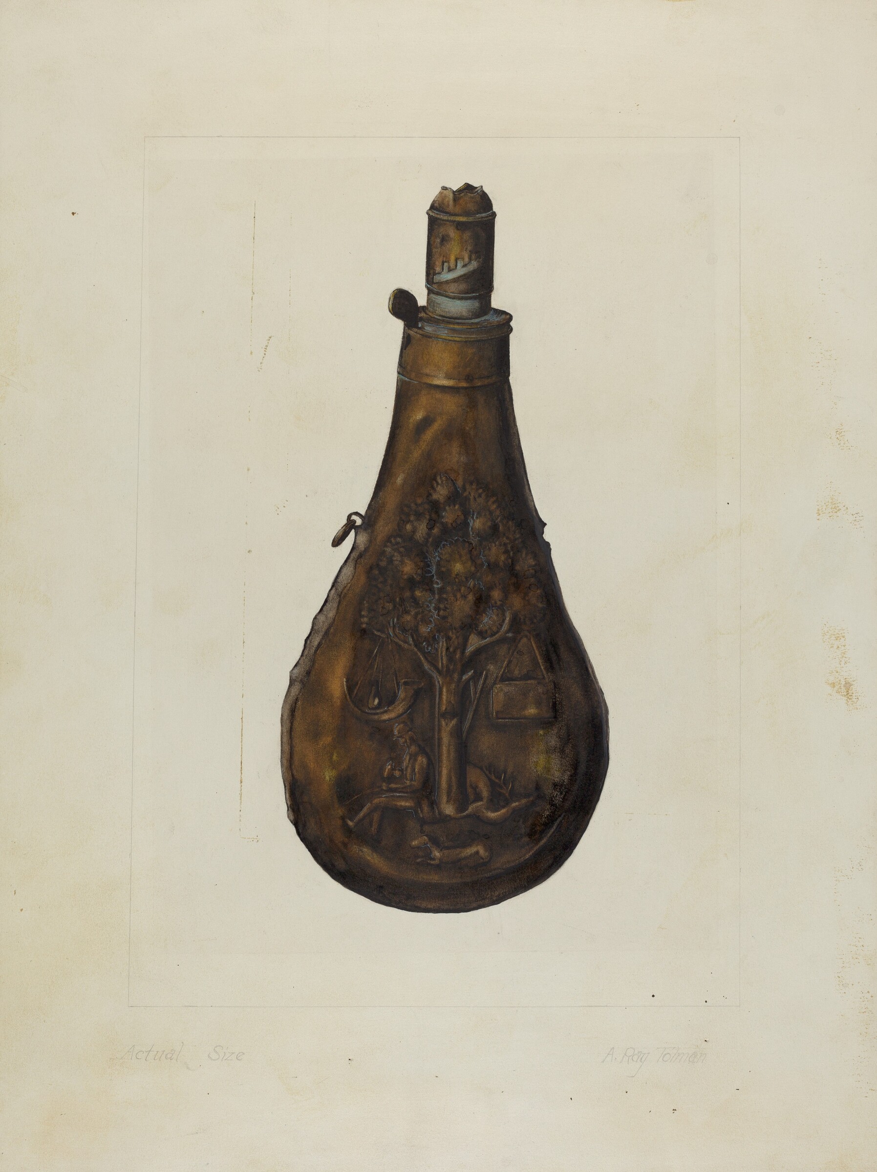 Powder Flask, A.R. Tolman, 1935/1942