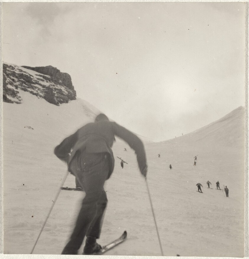 Skier climbing hill--Sports