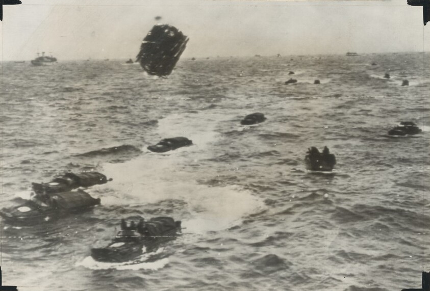 Title from caption on object: “American ‘Ducks’ Swim Shoreward...”