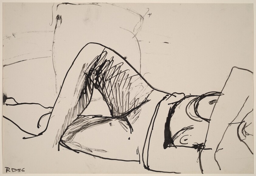 Untitled [nude reclining and crossing her legs]