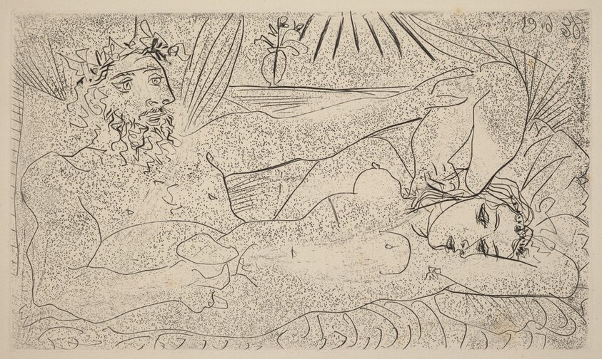 Drinker Caressing a Reclining Woman