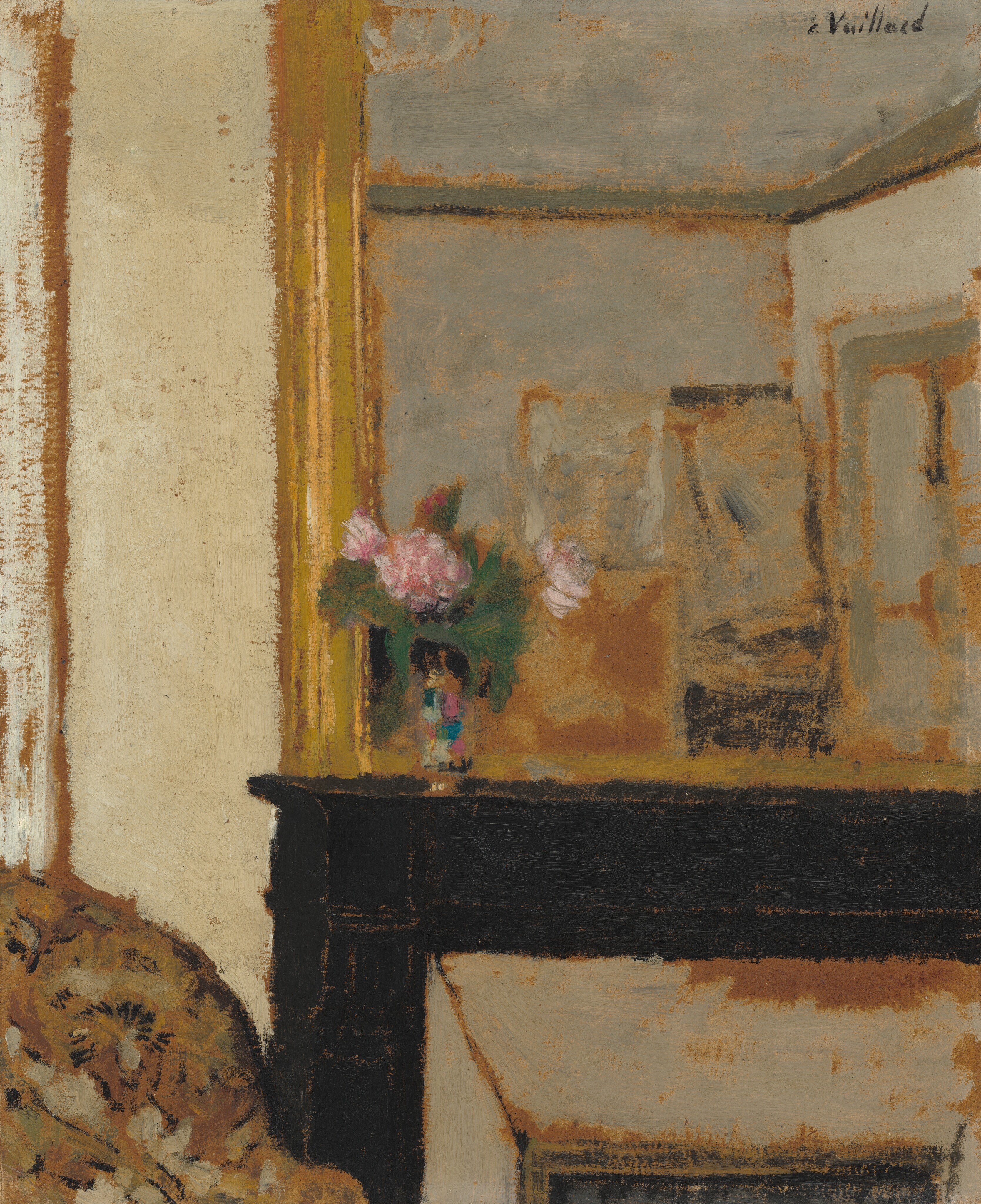 Vase of Flowers on a Mantelpiece by Edouard Vuillard