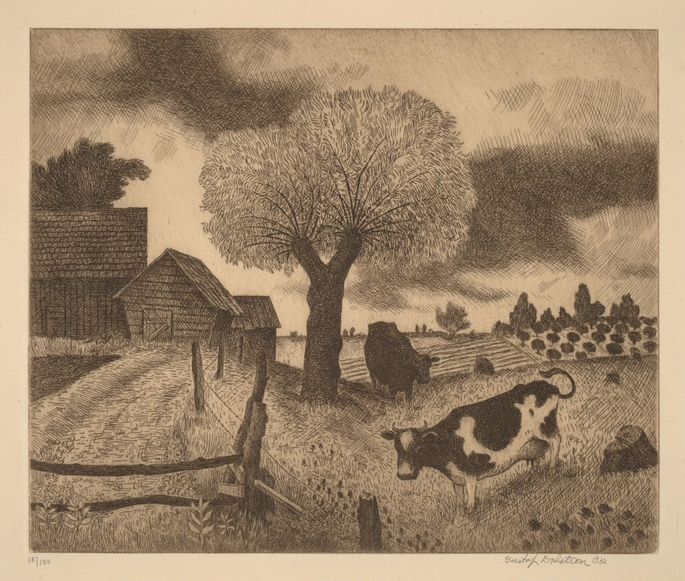 Farm Scene, Gustaf Oscar Dalstrom, 1932