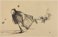 a) La Journee Electoral (recto); b) Profile of an Officer and Head of a Man (verso), Jean-Louis Forain