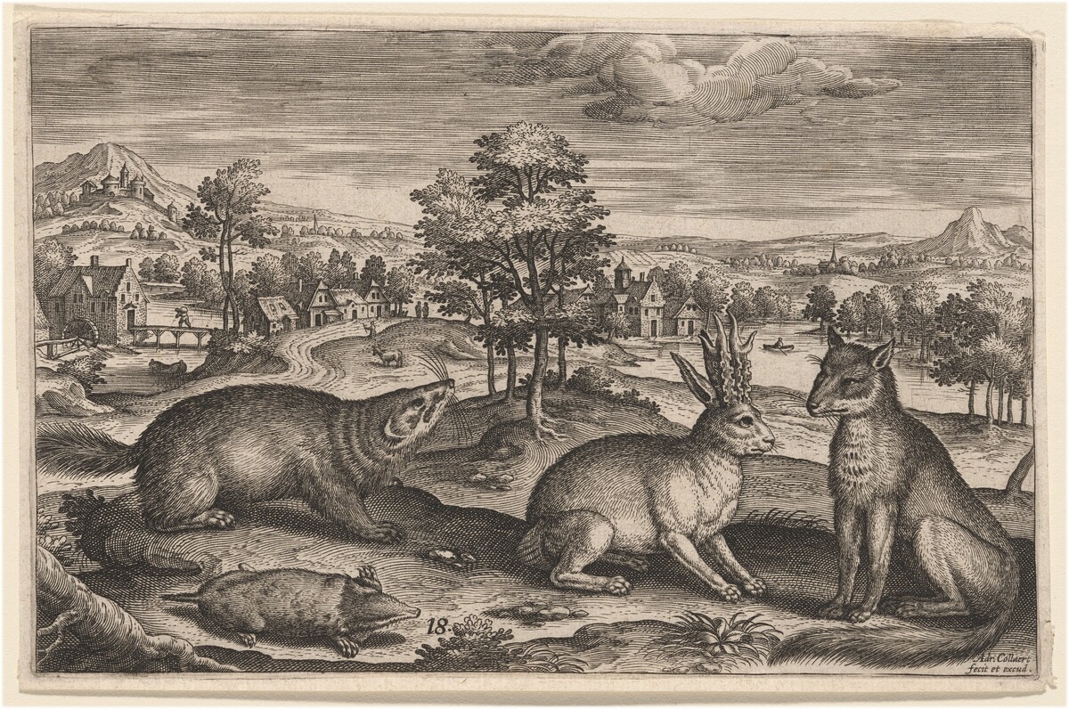 A Mole, a Badger, a Horned Hare and a Fox