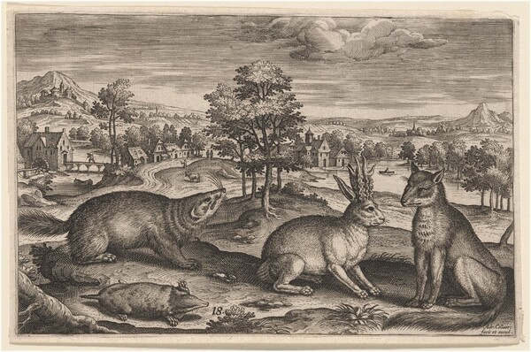 A Mole, a Badger, a Horned Hare and a Fox