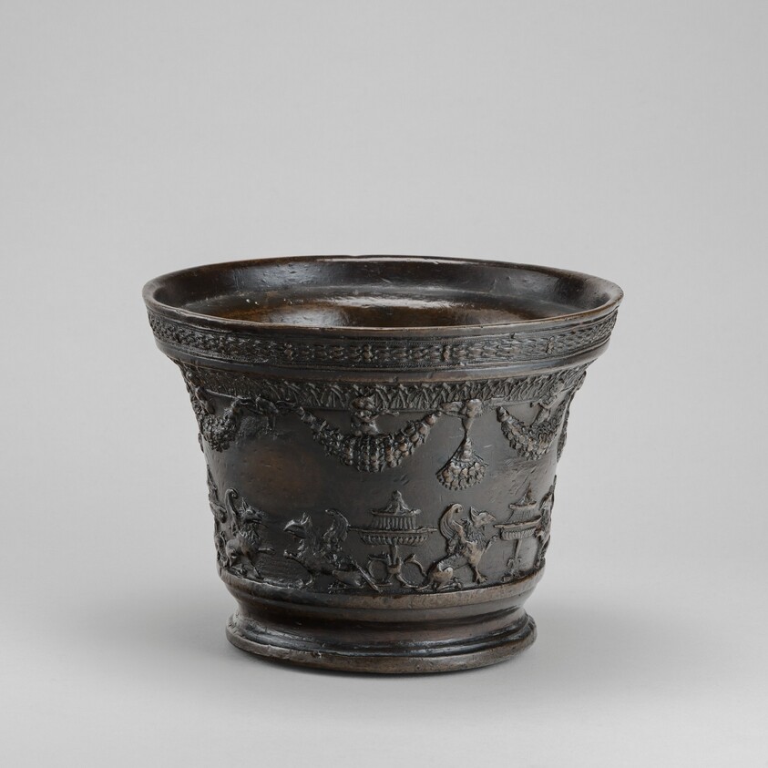 Mortar with Putti and Griffins