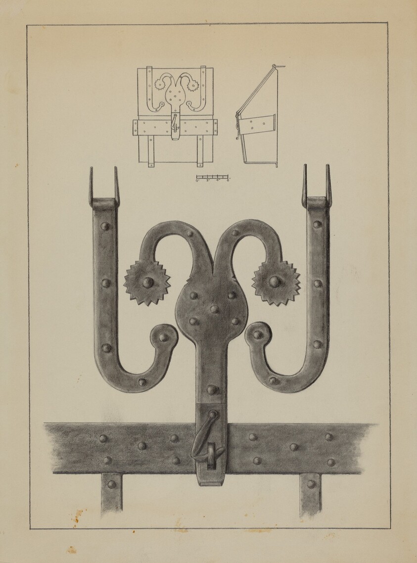 Hinges and Hasp on a Conestoga Wagon Tool Box