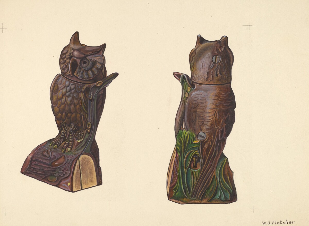 Owl on Log Bank