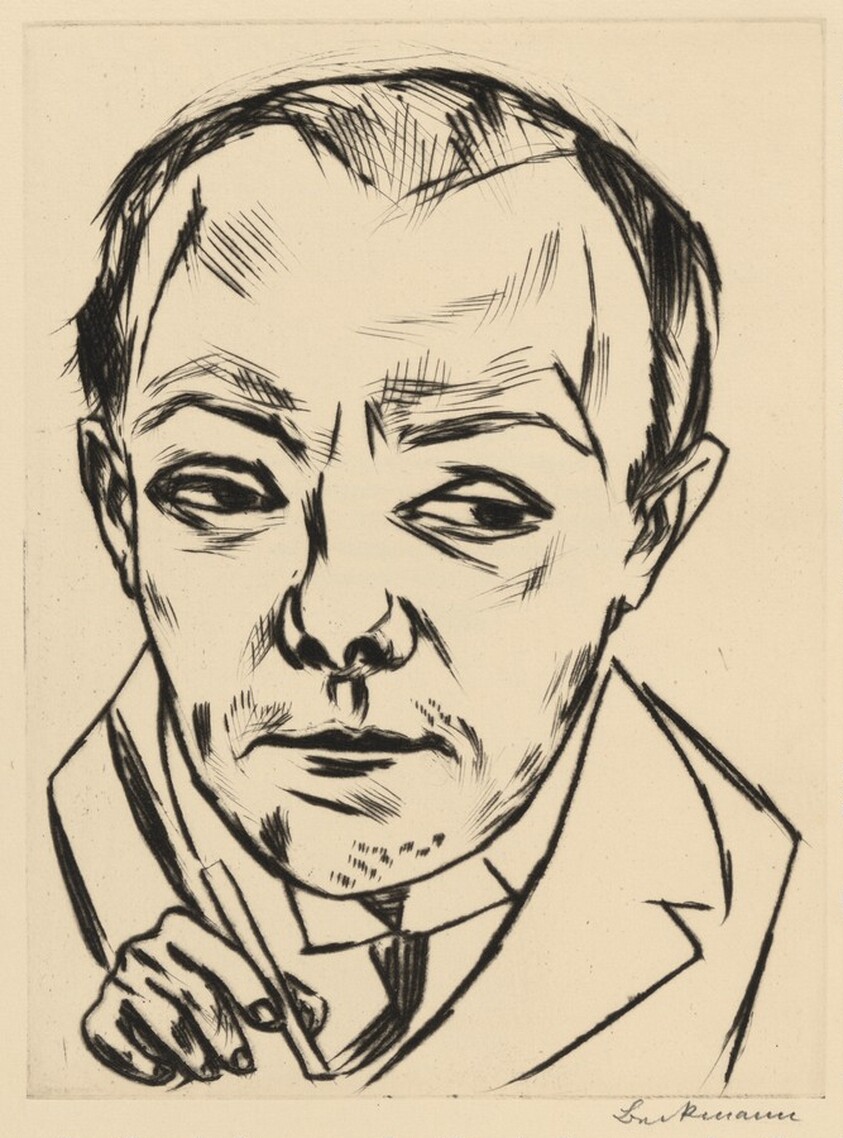 Selbstbildnis (Self-Portrait) from the deluxe edition of Deutsche Graphiker der Gegenwart (German Printmakers of Our Time)