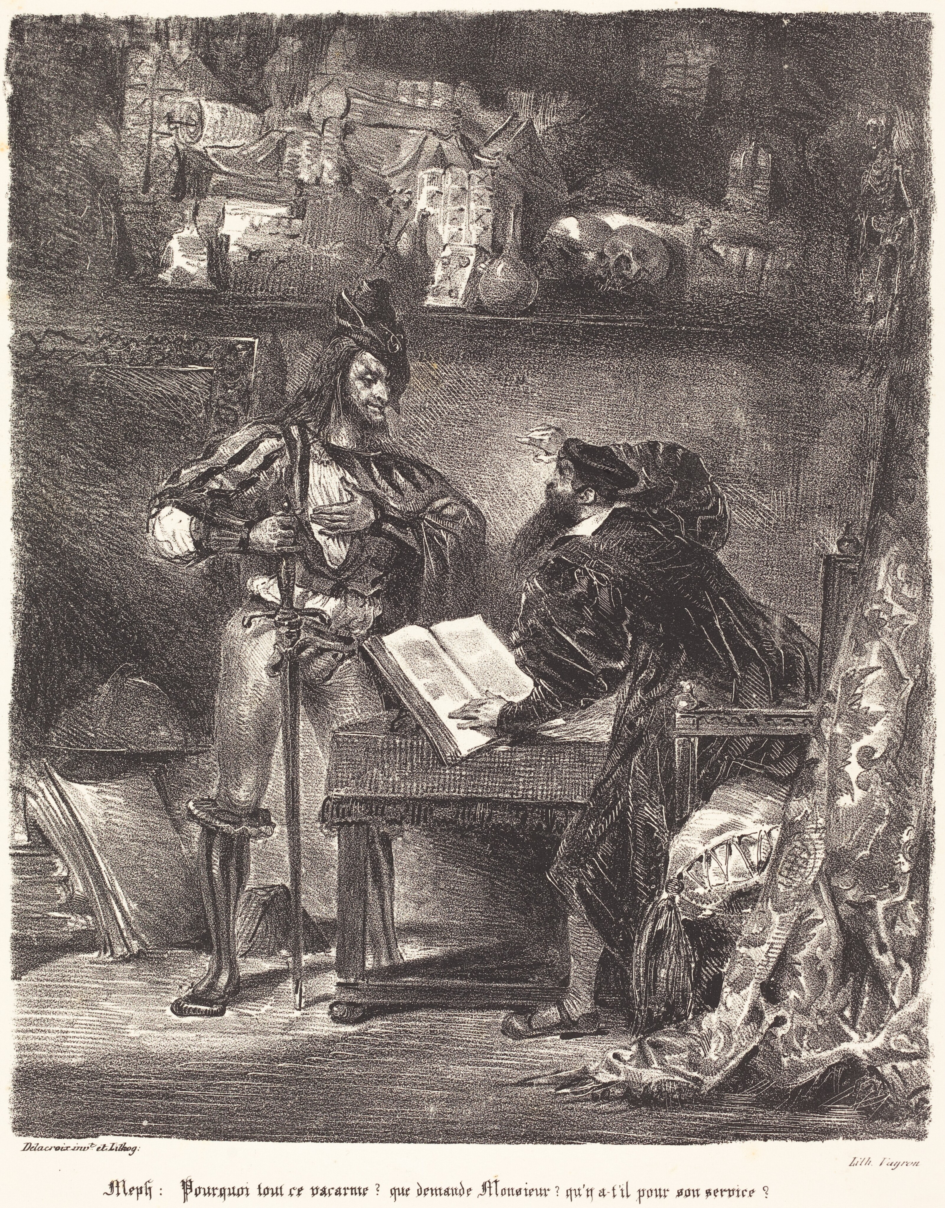Mephisto Appears to Faust by Eugène Delacroix
