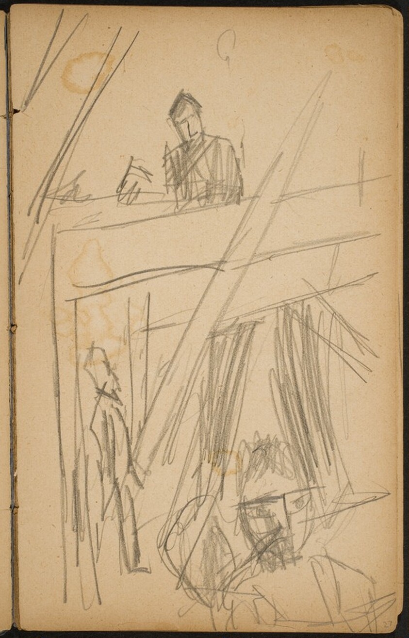 Drei Figuren in Interieur (Three Figures in a Building) [p. 27]