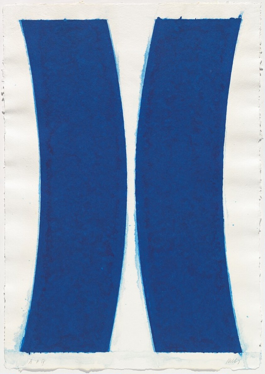 Colored Paper Image V (Blue Curves)