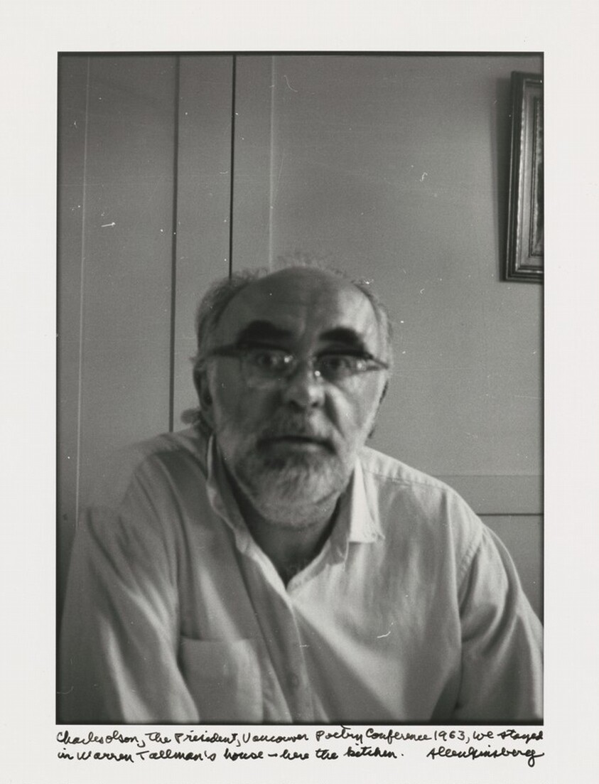 Charles Olson, the President, Vancouver Poetry Conference 1963, we stayed in Warren Tallman's house -- here the kitchen.