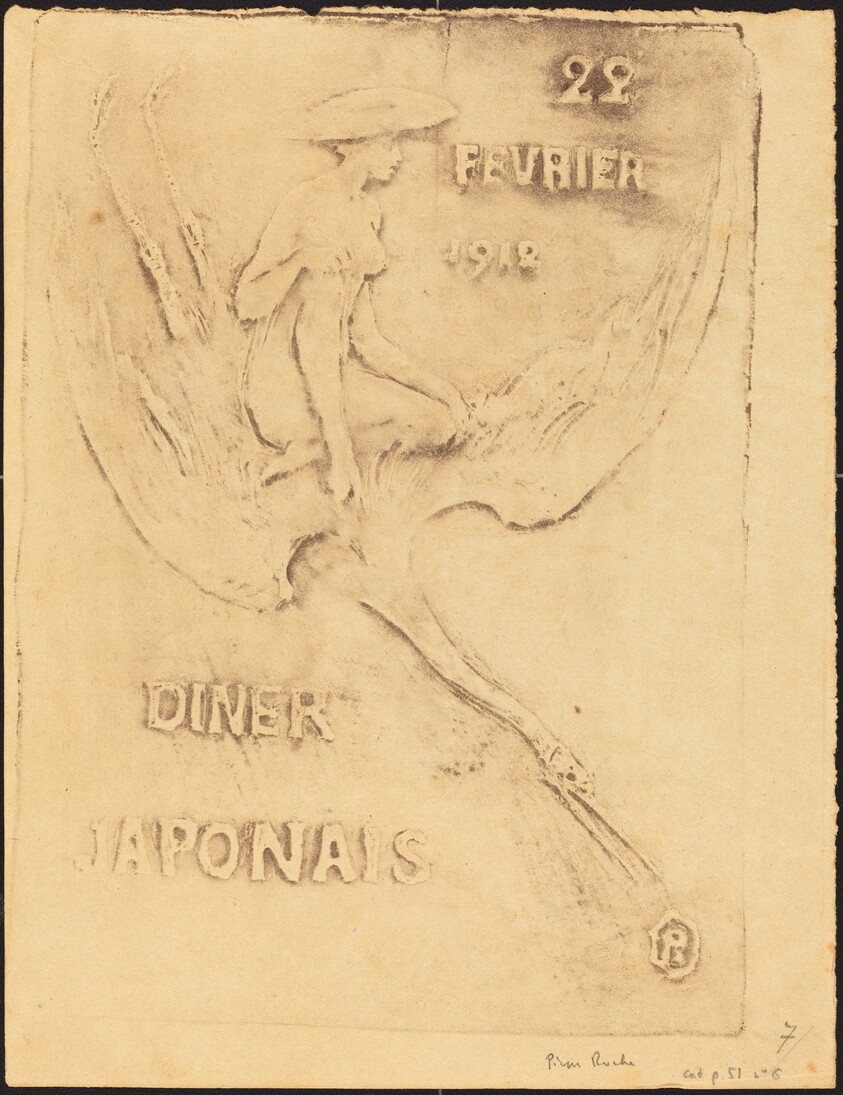 Femme et Cygne, 22 fevrier 1912, Diner Japonaise (Woman and Bird, 22 February 1912, J