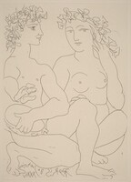 Young Bacchus with a Tambourine, with a Bacchante (Jeune Bacchus au tambourin, avec un Bacchante), Pablo Picasso, 1934