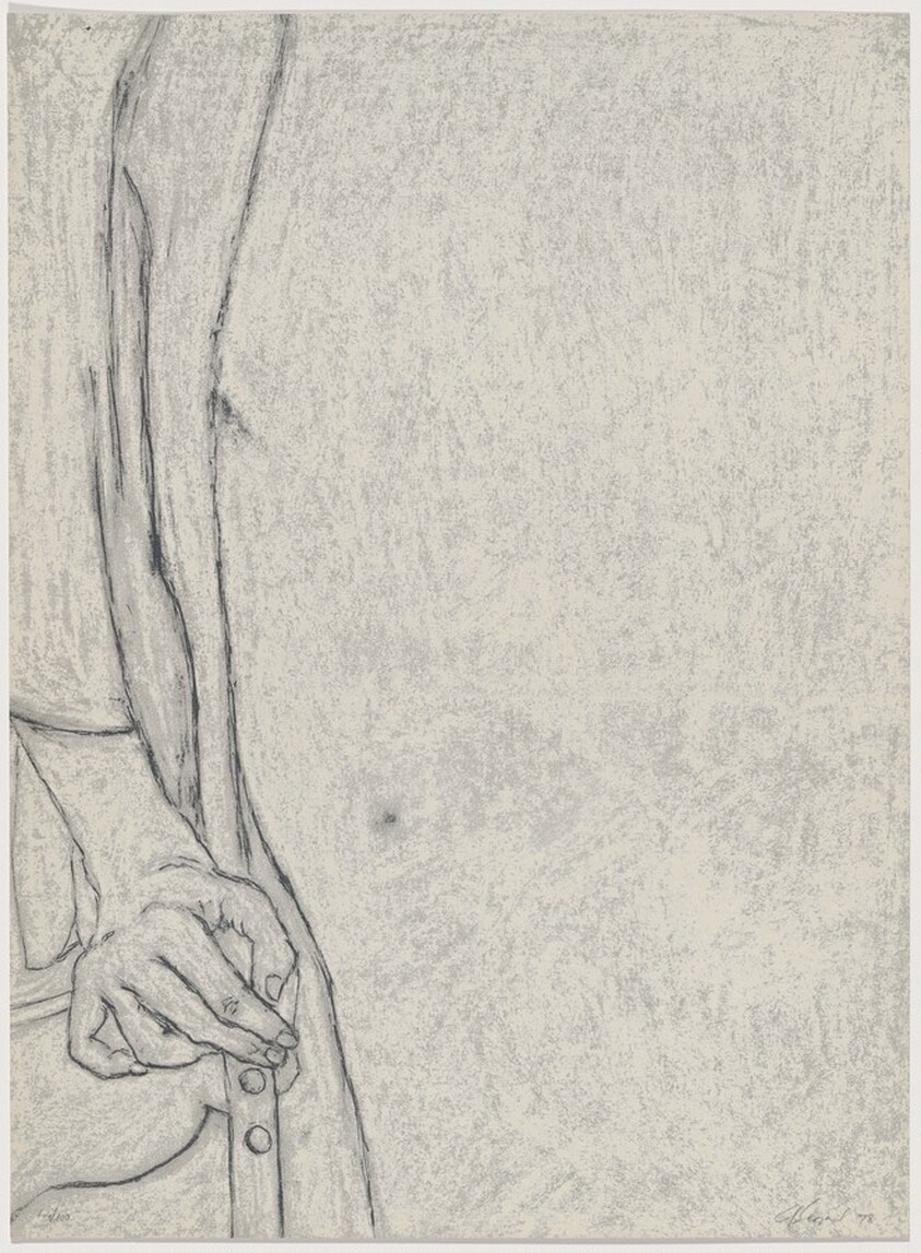 Hand on Chair from Partial Nude on White