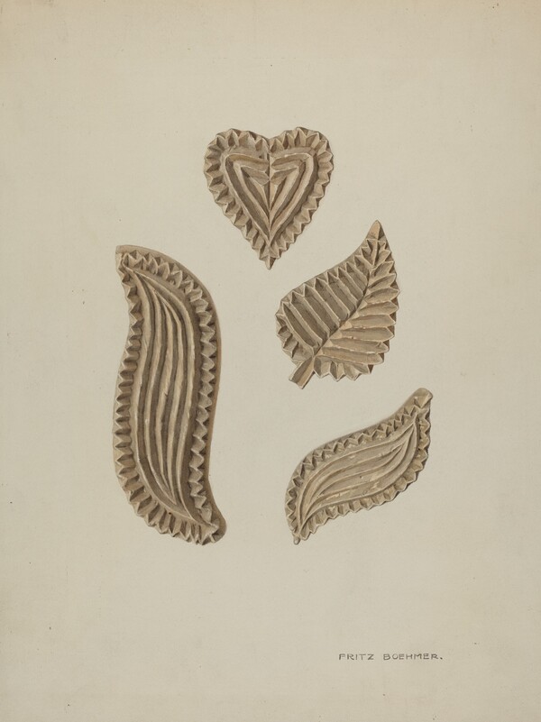 Pa. German Stamping Blocks for Homespun Cotton or Linens