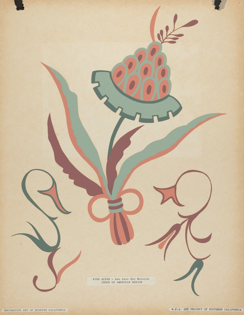 San Luis Rey Side Altar from the portfolio "Decorative Art of Spanish California"