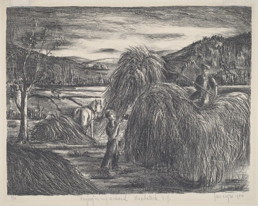 Haying in my Orchard, Woodstock, N.Y.
