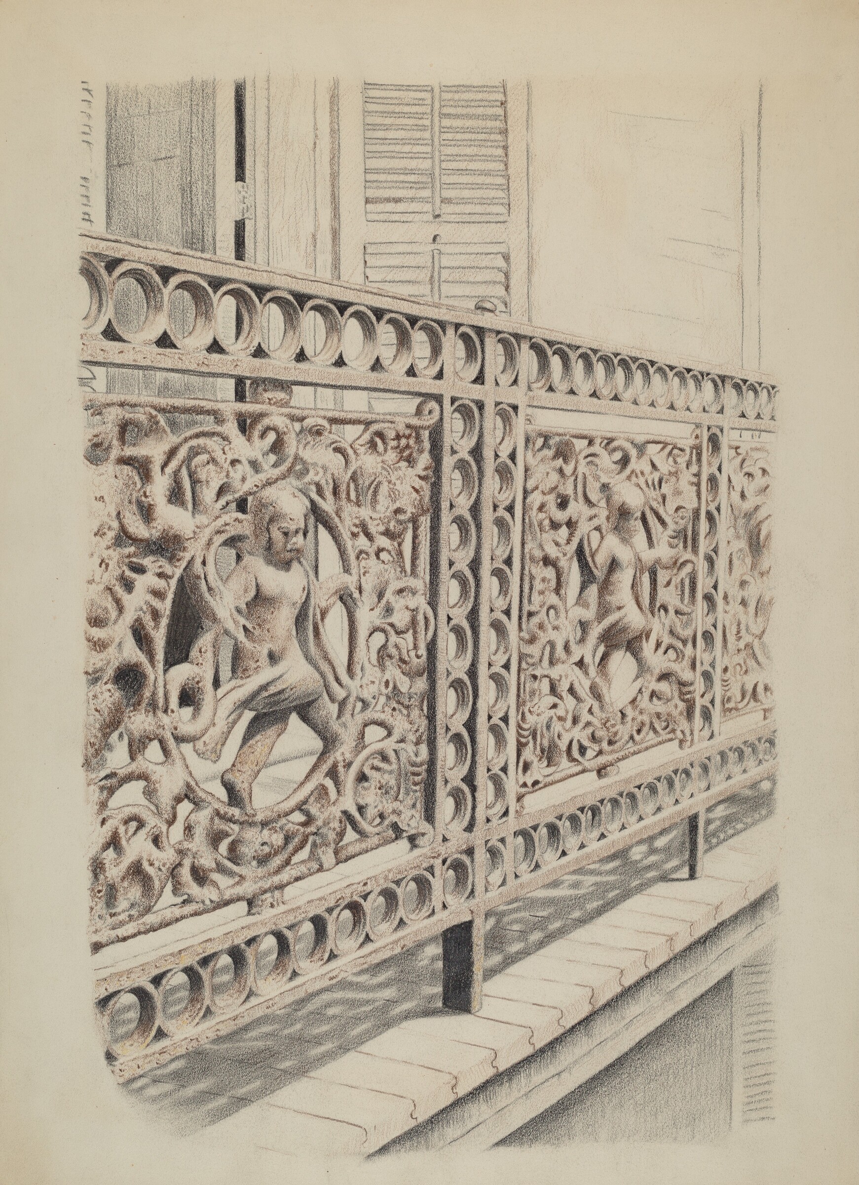 Cast Iron Balcony Rail, Ray Price, c. 1936