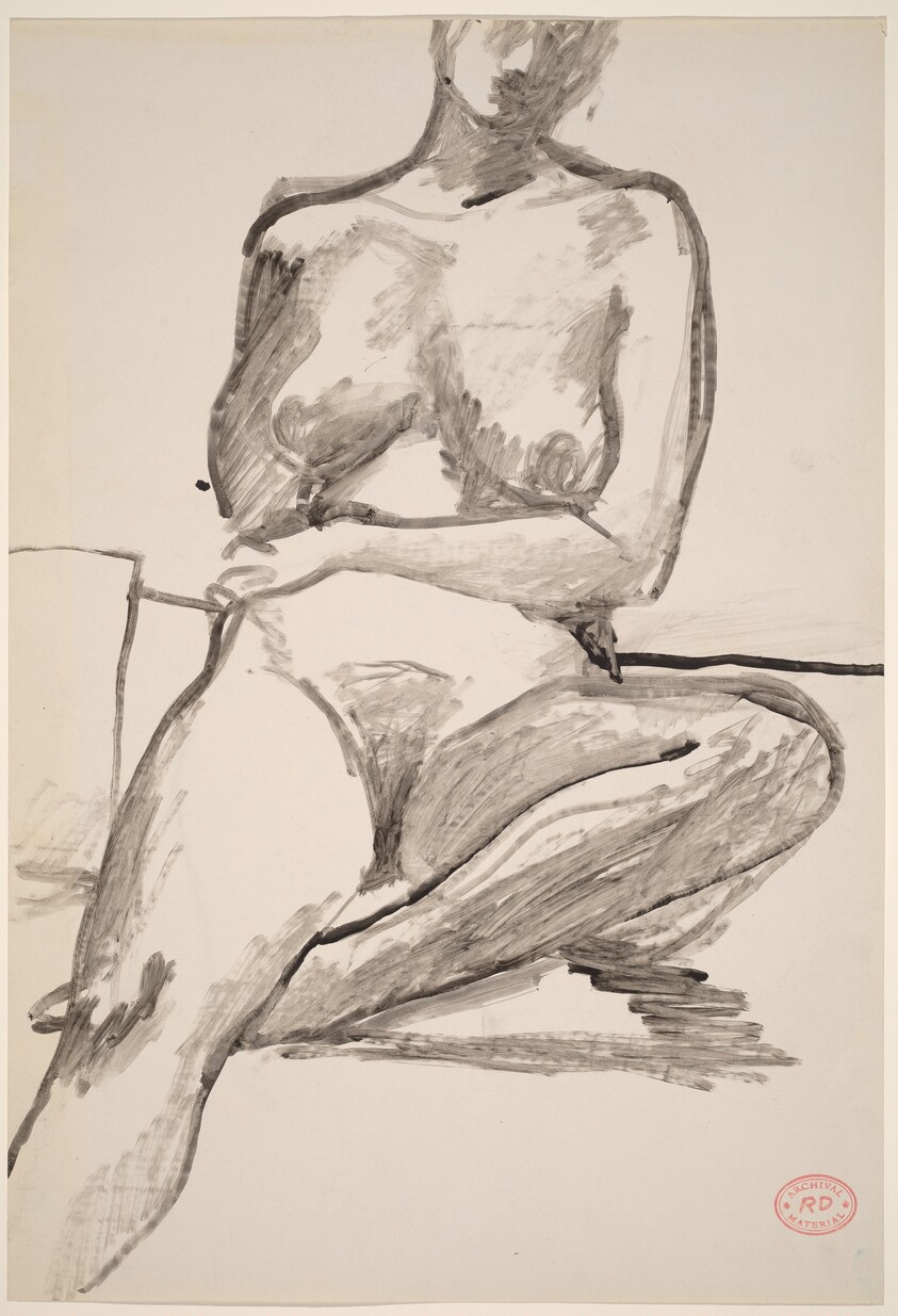 Untitled [seated female nude]