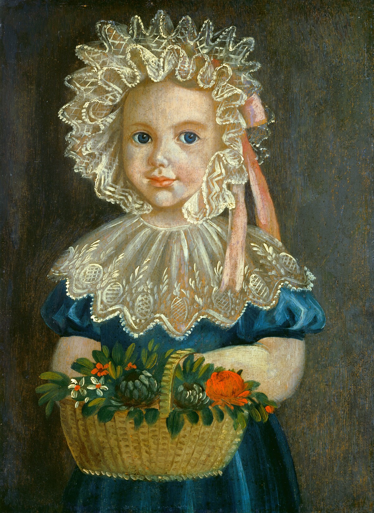 Little Girl with Flower Basket
