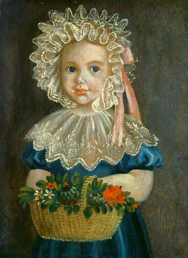 Little Girl with Flower Basket