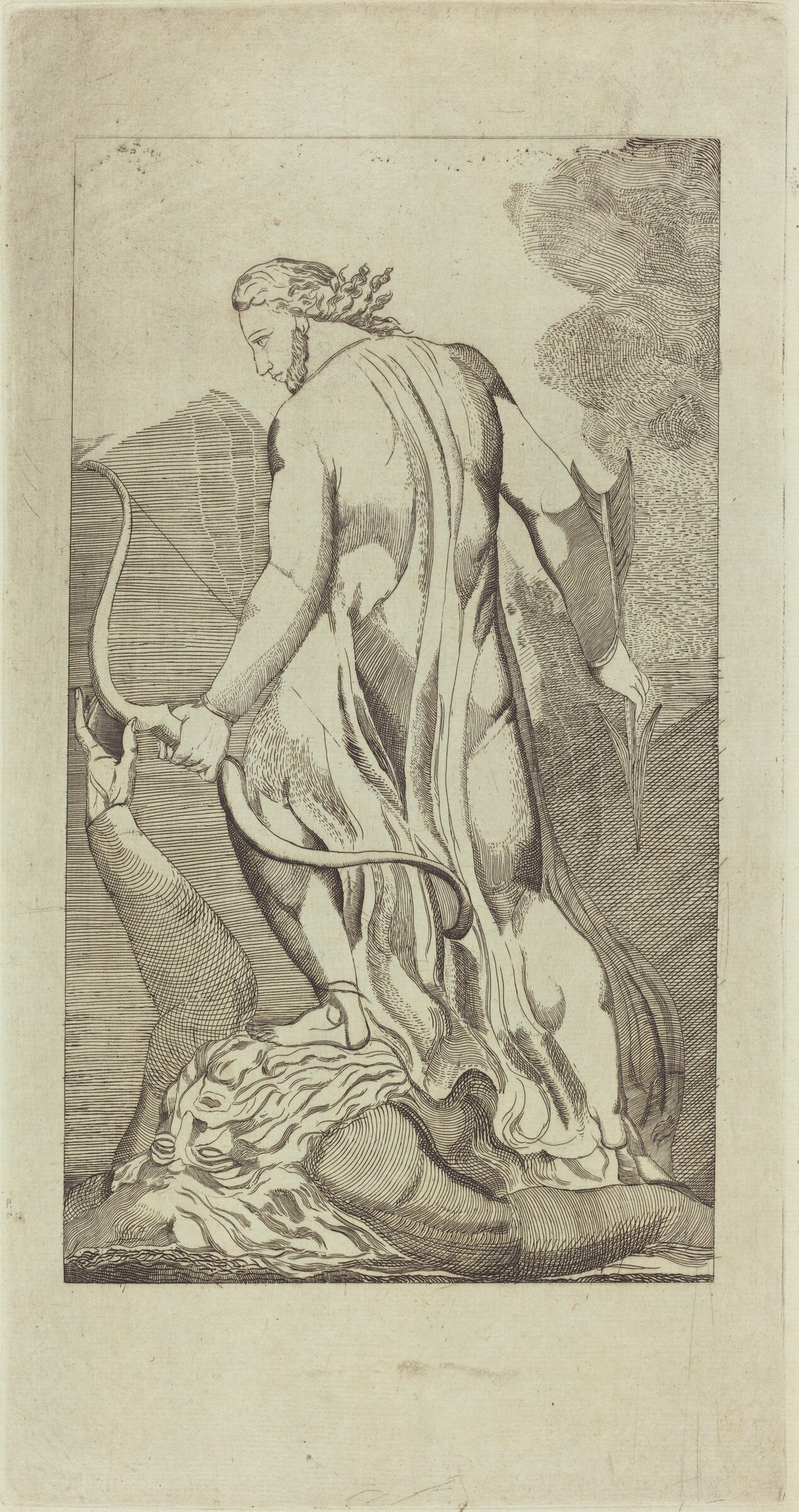 Christ Trampling Satan, Thomas Butts, Jr. after William Blake