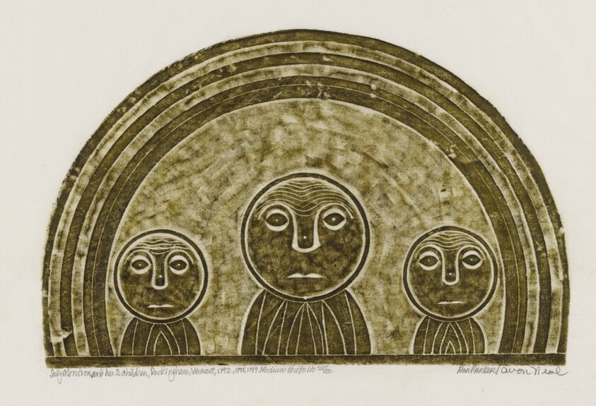 Sally Morrison and Her Two Children from A Portfolio of Rubbings from Early American Stone Sculpture