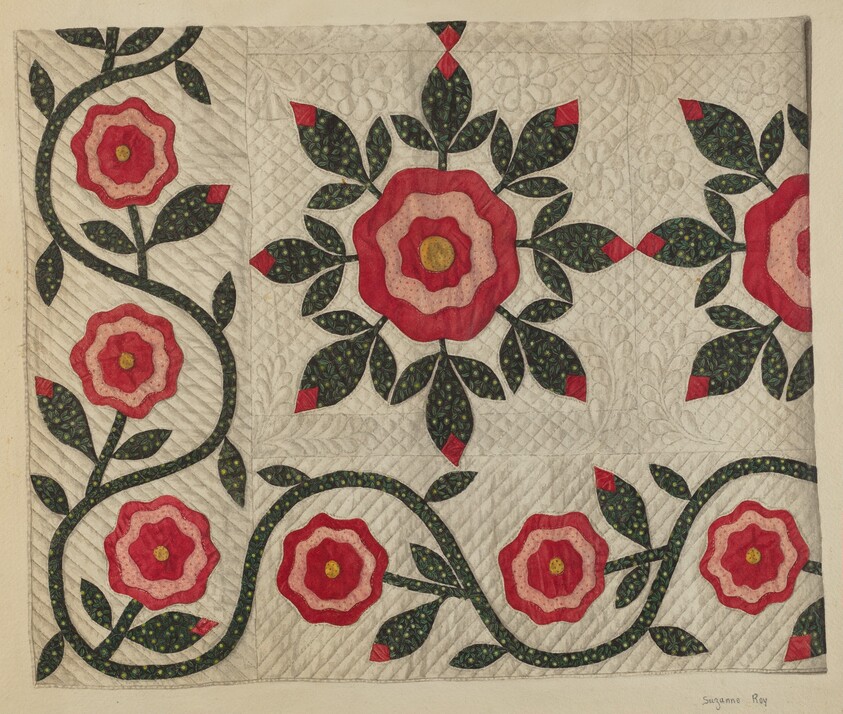 Sections of Applique Quilt