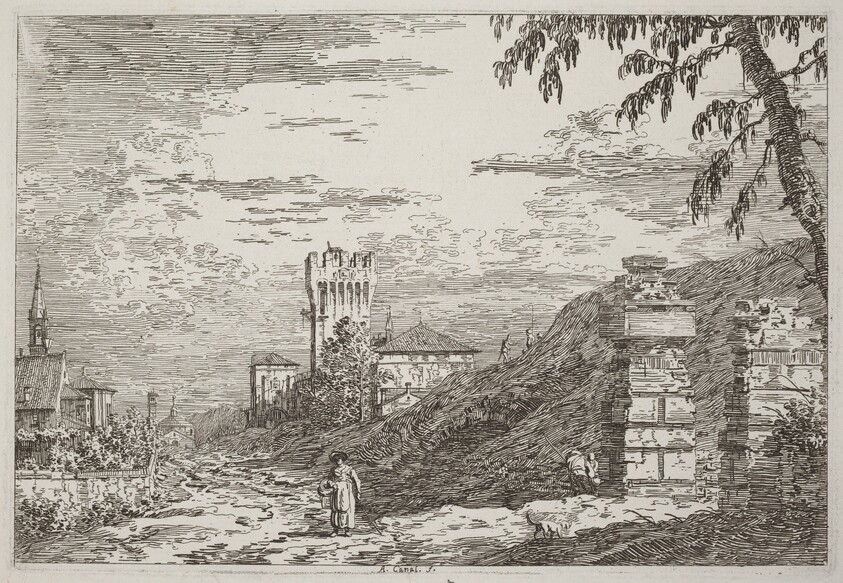 Landscape with Tower and Two Ruined Pillars [left]