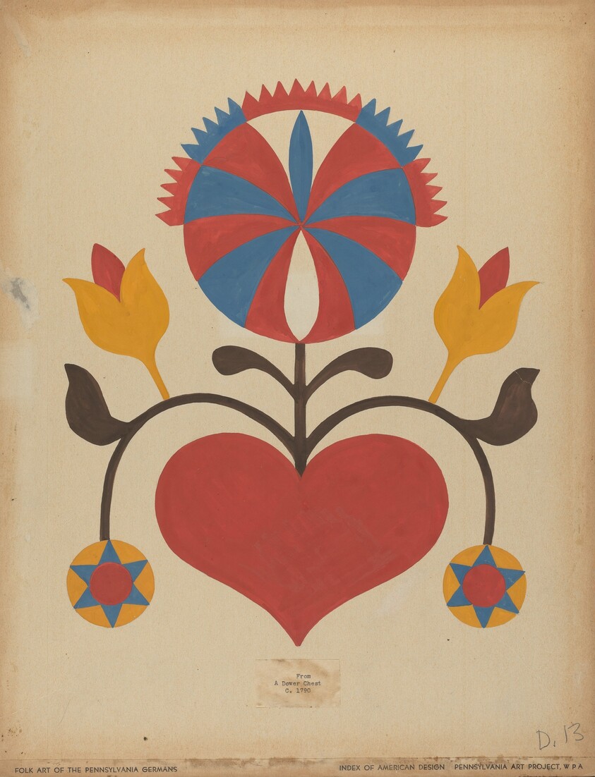 Drawing for Plate 13: From the Portfolio "Folk Art of Rural Pennsylvania"