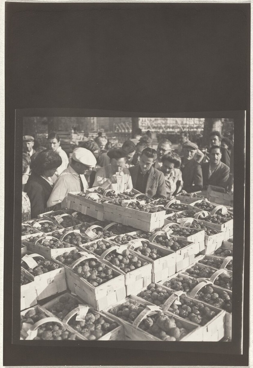 Strawberries at market--Food